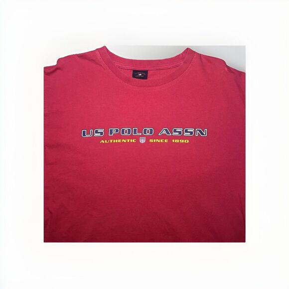 Polo Ralph Lauren Y2K 00s “Authentic Since 1980” Red Graphic Tee L - Picture 2 of 6